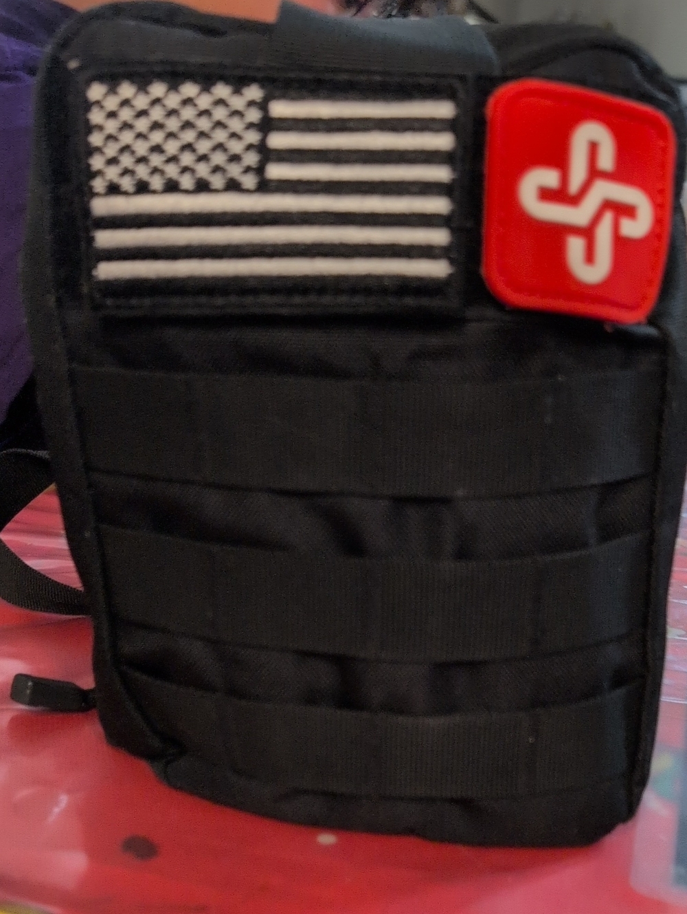 Black Tactical MOLLE Sling Belt Bag with Patch Panel